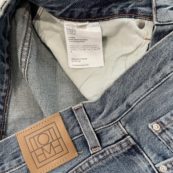 Toteme Blue Straight Leg Jeans - Picture 6 of 7